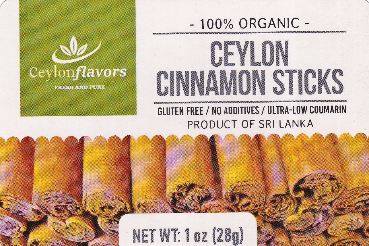 Ceylon Cinnamon Sticks - 3" fine cut, 28g (1oz) - C5 Premium Special Grade - Pure/True Cinnamon - USDA Certified 100% Organic