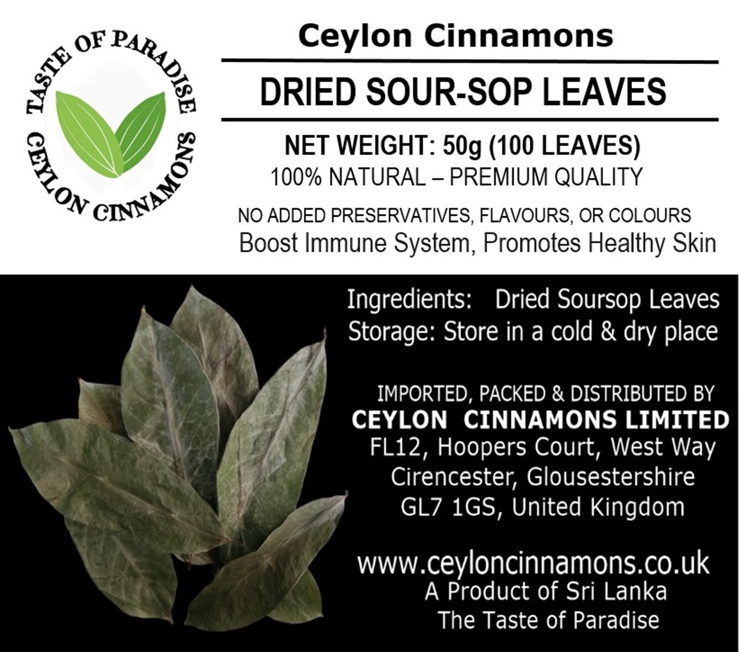 Soursop Leaves, 50g,  Approximately Dried 100 Leaves, Boost Immune System, Promotes Healthy Skin, Premium Grade