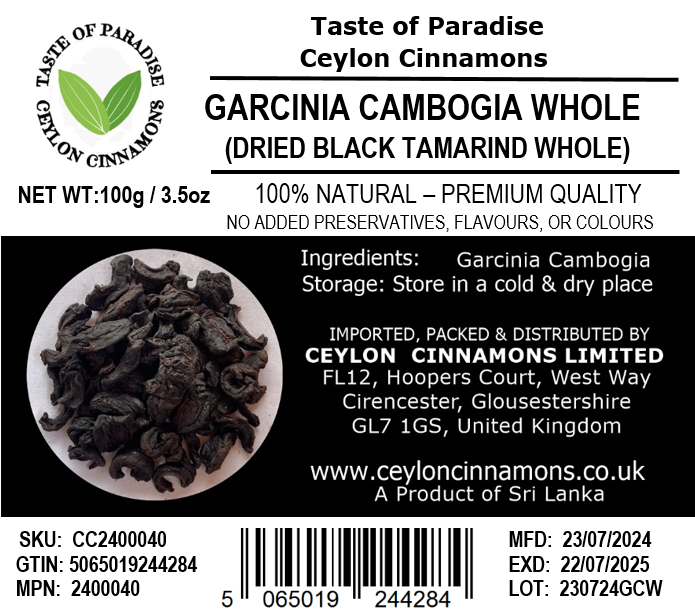 Garcinia Cambogia (Dried Whole) 100g / 3.5oz - 100% Natural, Premium quality, UK Seller, Free Shipping in UK