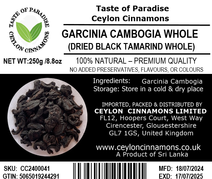 Garcinia Cambogia (Dried Whole) 250g / 8.8oz - 100% Natural, Premium quality, UK Seller, Free Shipping in UK