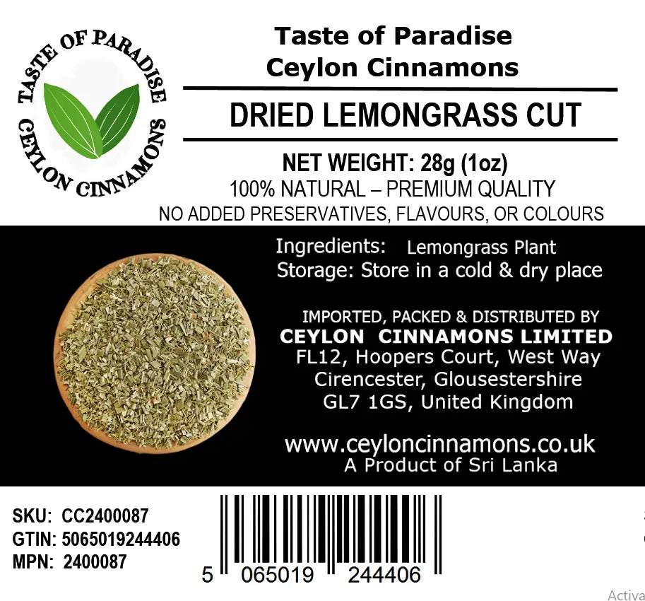 Lemon Grass Tea Cut 56g (2oz) - Dried, (Sera / Cochin Lemon Grass) 100% Natural, Premium Grade, UK Seller