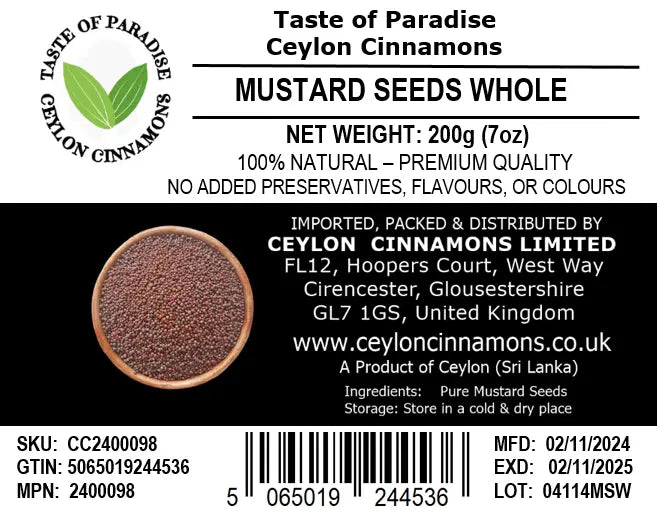 Mustard Seeds 200g - 100% Natural, Premium Quality, UK Seller