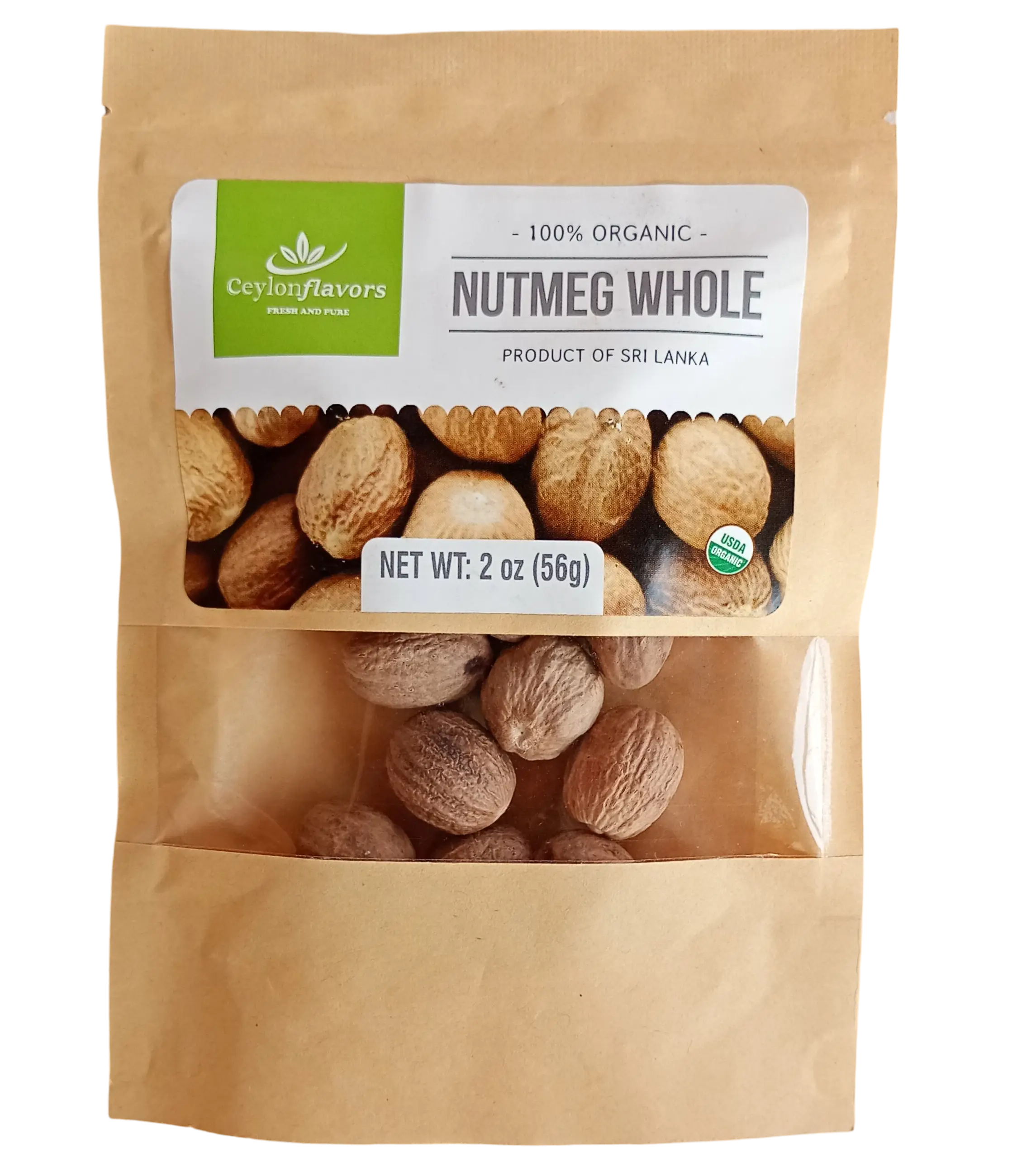 Nutmeg Whole Seeds, 100g (3.5oz), USDA Certified 100% Organic, Premium Grade, UK Seller