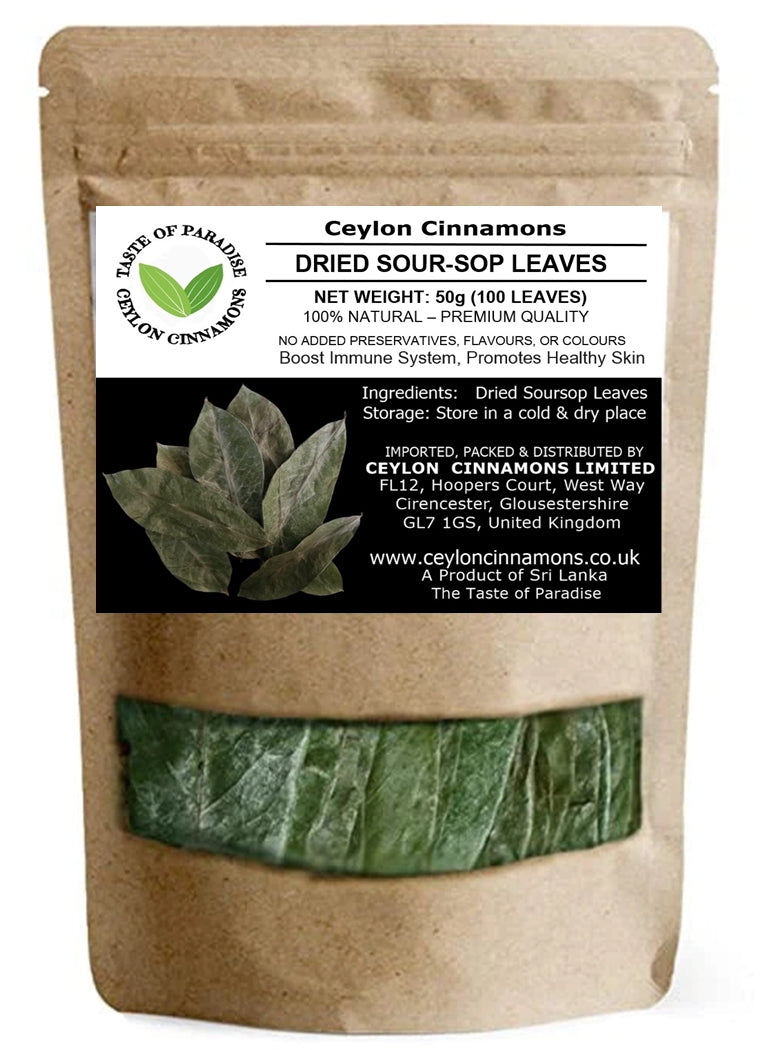 Soursop Leaves, 50g,  Approximately Dried 100 Leaves, Boost Immune System, Promotes Healthy Skin, Premium Grade