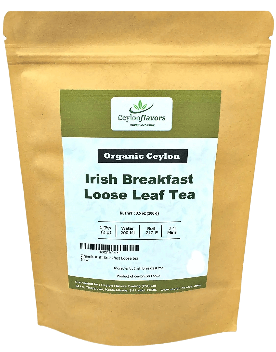 Irish Breakfast, Loose Leaf Tea 100g (3.5oz) Beverages & Tobacco > Food Items > Seasonings & Spices by Ceylon Cinnamons Available at www.ceylon cinnamons.co.uk