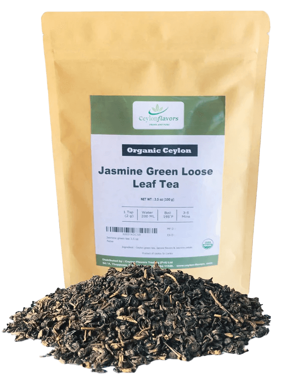 Jasmine Green Loose Leaf Tea 100g, (3.5oz) Beverages & Tobacco > Food Items > Seasonings & Spices by Ceylon Cinnamons Available at www.ceylon cinnamons.co.uk