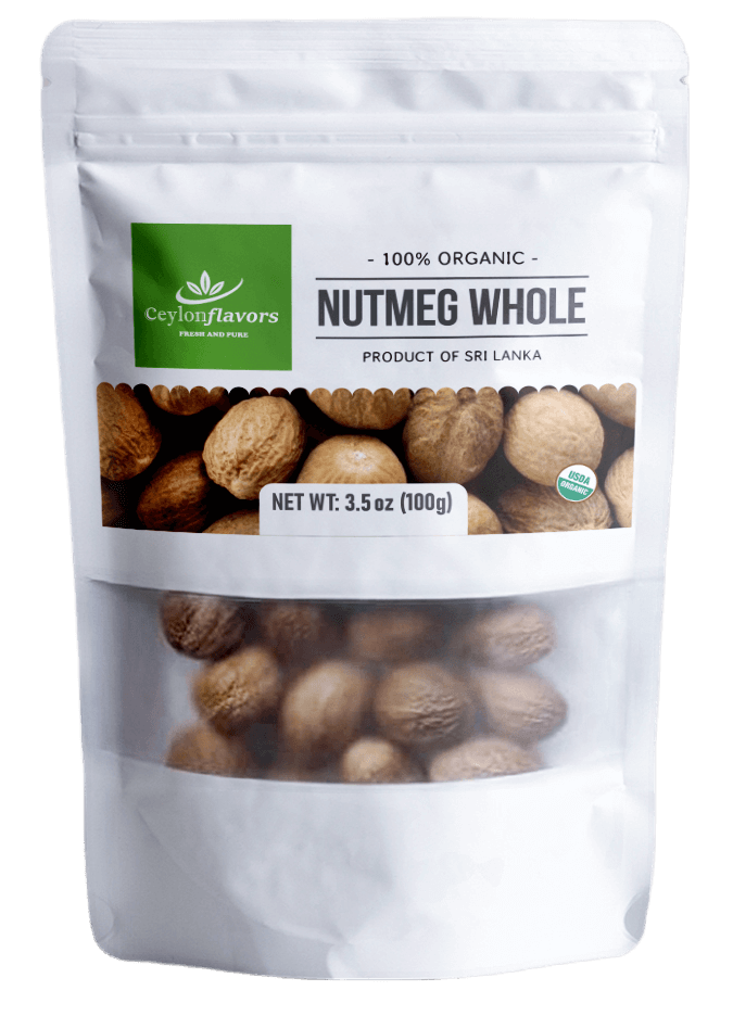 Organic Nutmeg Whole - 56g (2oz) - Organic Premium Grade