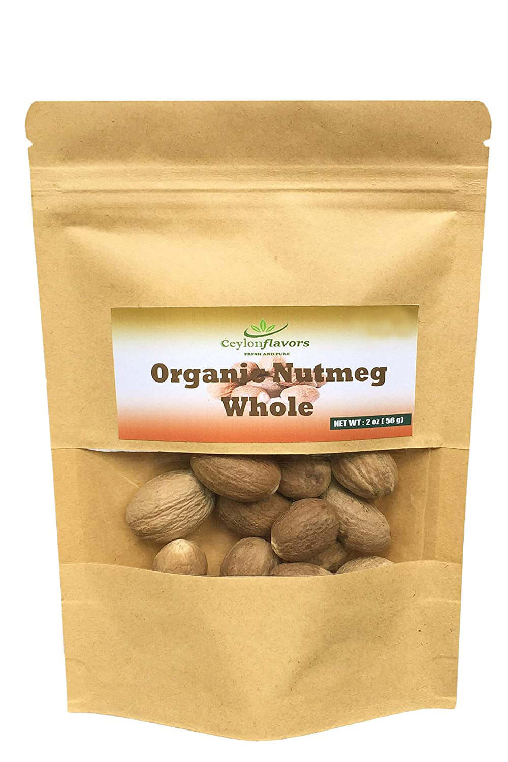 Organic Nutmeg Whole - 56g (2oz) - Organic Premium Grade